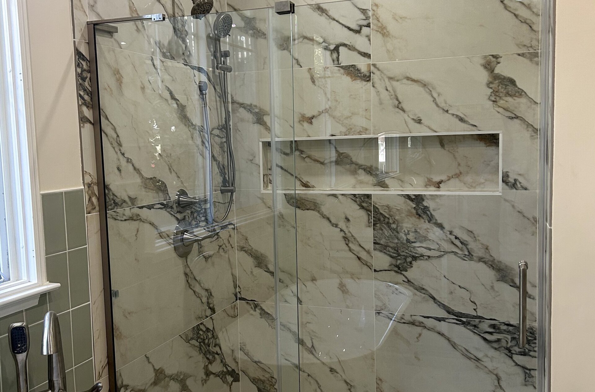 Marble shower remodel Mill Valley